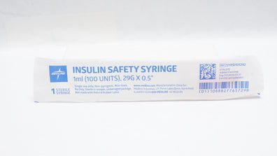 Medline SYRSI101292 Insulin Safety Syringe 1ml 29G x 0.5inch